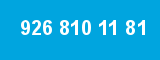 926 810 11 81 926 810 11 81